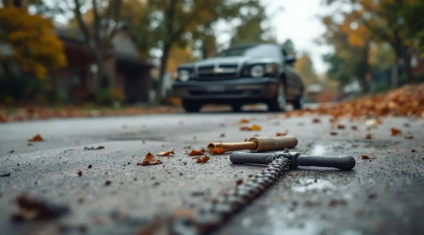 Professional flatbed tow truck operator preparing to remove a junk car from a residential driveway in Kansas City.