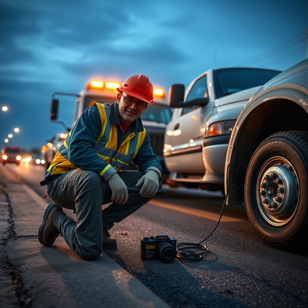 A close-up of a tow truck operator's hands securely fastening a wheel strap, demonstrating professional safety standards.